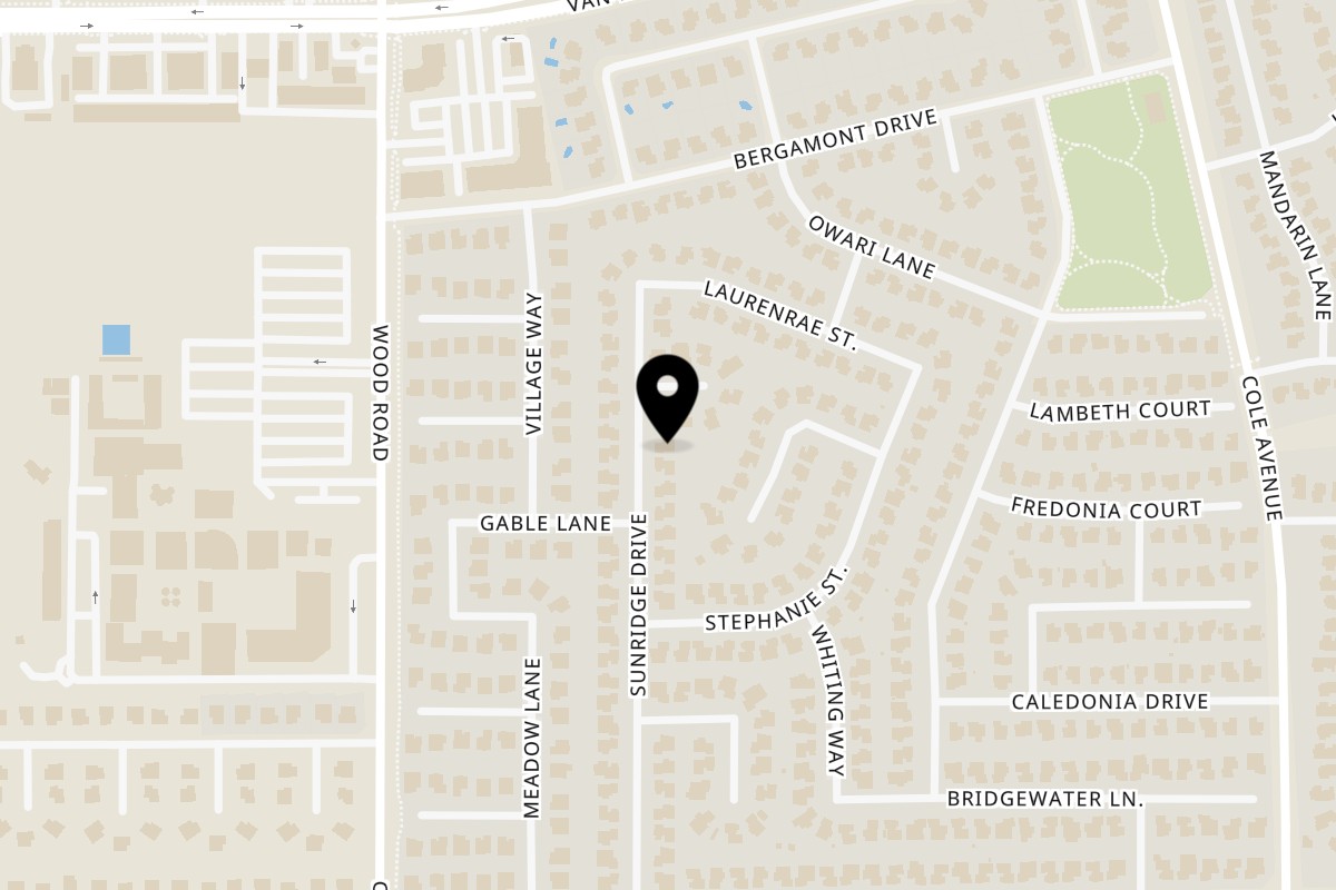 Map showing the location of Cali tardka on 9212 Sunridge Dr in Riverside